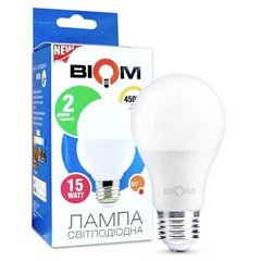 Світлодіодна лампа Biom BT-516 A60 15W E27 4500К матова фото