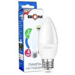 Світлодіодна лампа Biom BT-548 C37 4W E27 4500К матова фото