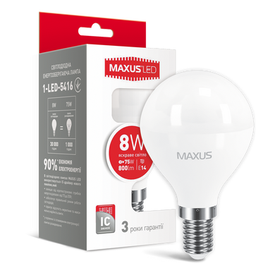 Світлодіодна лампа Maxus G45 8W E14 фото