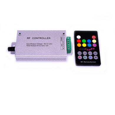 RGB контролер VENOM RF музичний, 18 кнопок на пульті 12A 144W 12V (LDC-RFM-12A-18) фото