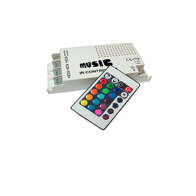 RGB контролер VENOM IR музичний пульт на 24 кнопки 5A 60W 12V (LDC-IRM-5A-24-W) фото