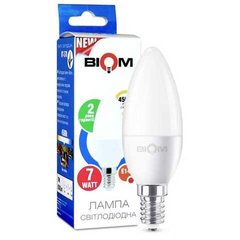Светодиодная лампа Biom BT-570 C37 7W E14 4500К матовая фото