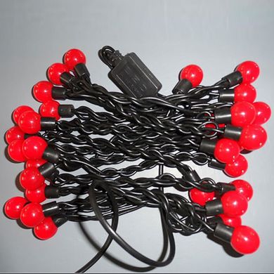 Светодиодная гирлянда Venom "Шарики" 40LED Красный, черный провод (LS-CONE-40LED-BC-R), Красный