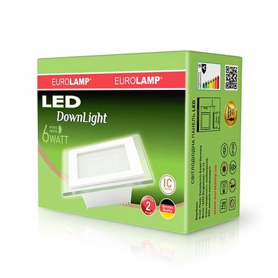 Світлодіодний світильник Downlight 6W (квадрат зі склом) фото