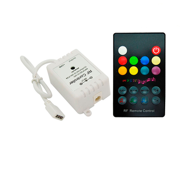 RGB контроллер VENOM RF музыкальный, пульт на 18 кнопок 6A 72W 12V (LDC-RFM-6A-18) фото