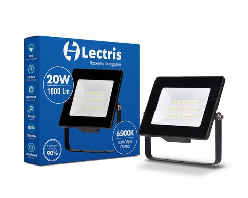 Світлодіодний прожектор LECTRIS 20W 1800Лм 6500K 185-265V IP65 1-LC-3002 фото