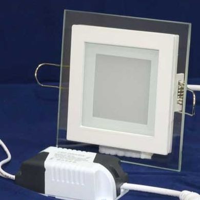 Світлодіодний вбудований світильник Glass 6W (квадратний) фото