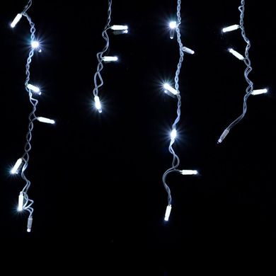 Світлодіодна гірлянда Venom вулична "Бахрома" 100LED Білий, чорний дріт (LS-FRINGE-100LED-BC) фото