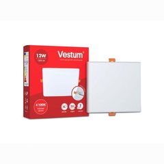 Квадратний світлодіодний врізний світильник "без рамки" Vestum 12W 4100K фото
