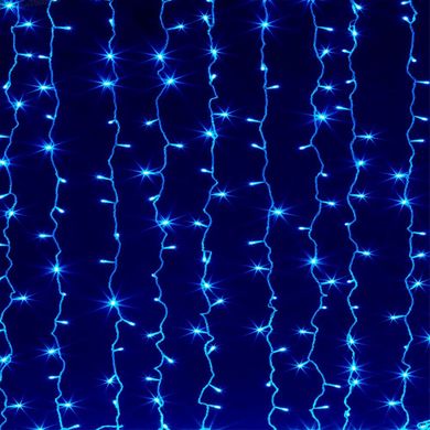 Світлодіодна гірлянда Venom вулична "Штора" 3х3 Синій, білий провід (LS-CURTAIN-LED-3х3-WC) фото