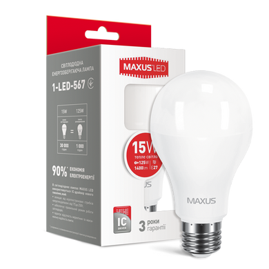Світлодіодна лампа Maxus A70 15W E27 фото
