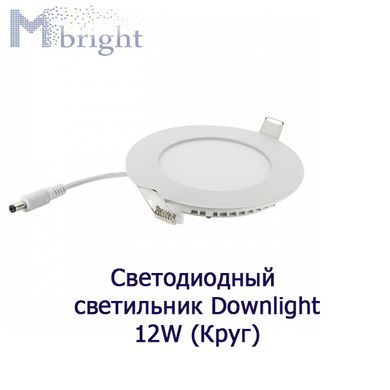 Світлодіодний вбудований світильник 12W (круглий) фото