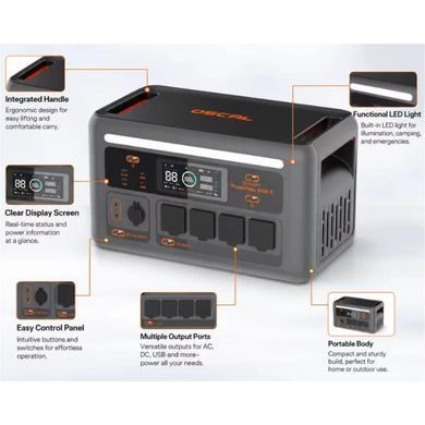 Зарядна станція Oscal PowerMax 1800 SE (1024 Вт&middot;год / 1800 Вт, LiFePO4) фото