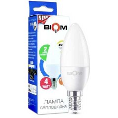 Светодиодная лампа Biom BT-550 C37 4W E14 4500К матовая фото