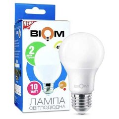  Світлодіодна лампа Biom BT-510 A60 10W E27 4500К матова фото