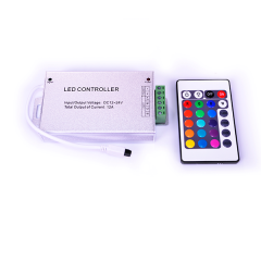 RGB контроллер VENOM IR пульт на 24 кнопки (aluminium), 12A 144W 12V (LDC-IR-12A-24) фото