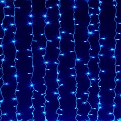 Светодиодная гирлянда Venom уличная "Штора" 3х3 Синий, белый провод (LS-CURTAIN-LED-3х3-WC) фото